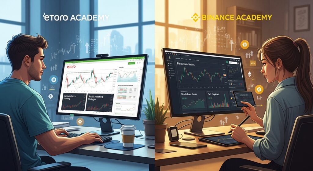 eToro vs Binance Academy: quelle formation trading choisir en 2026? Comparatif complet eToro vs Binance Academy: quelle formation trading choisir en 2026? Comparatif complet